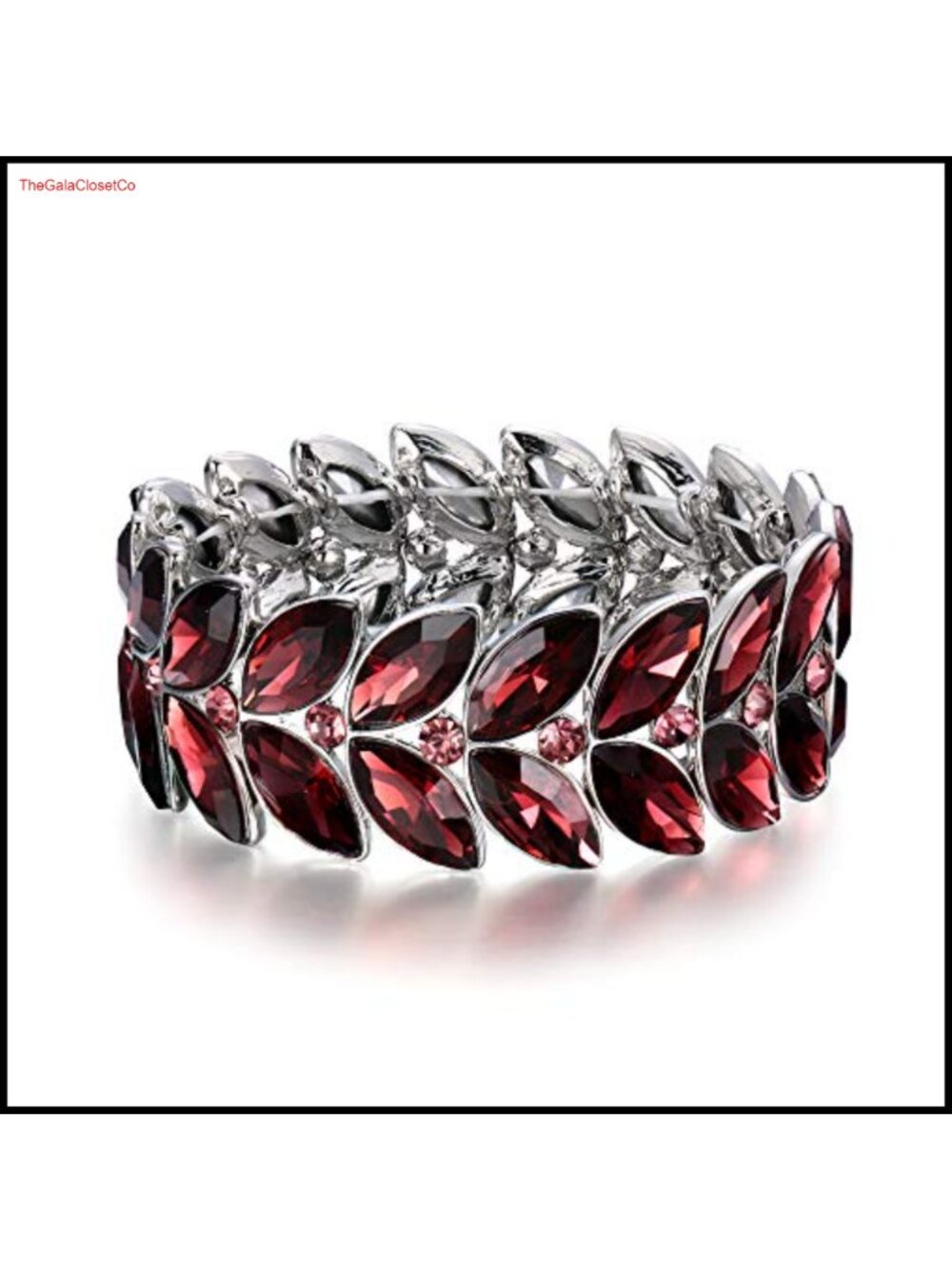 Crystal Marquise Rhinestone Beaded Stretch Bangle Bracelet Wedding Bridal